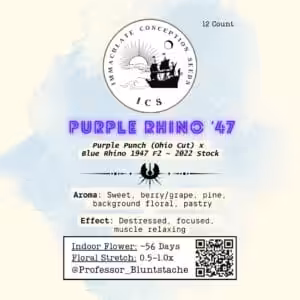 Purple Rhino 47 Seed Label