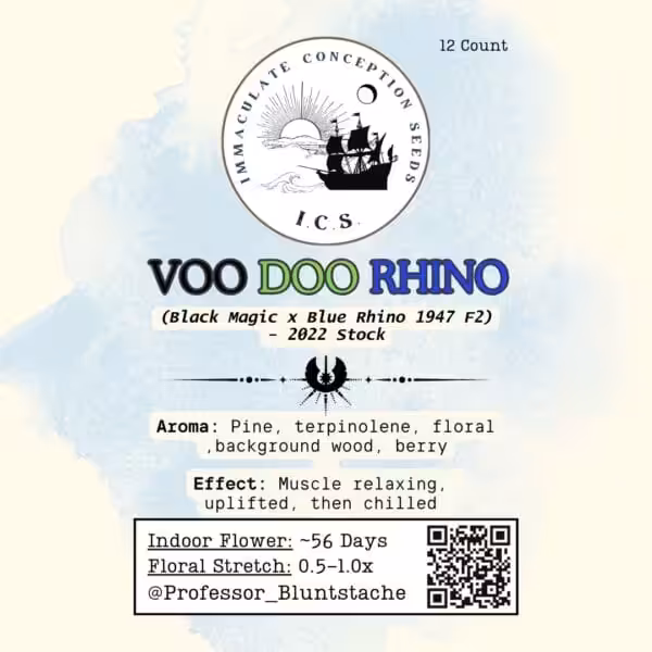 Voodoo Rhino Seed Label Voodoo Rhino Seed Label